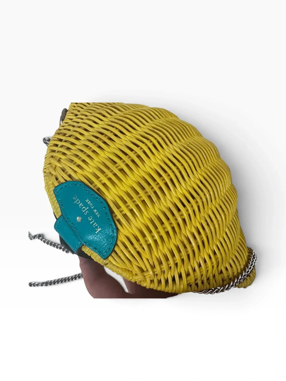 Kate Spade wicker lemon crossbody clutch, new without tags